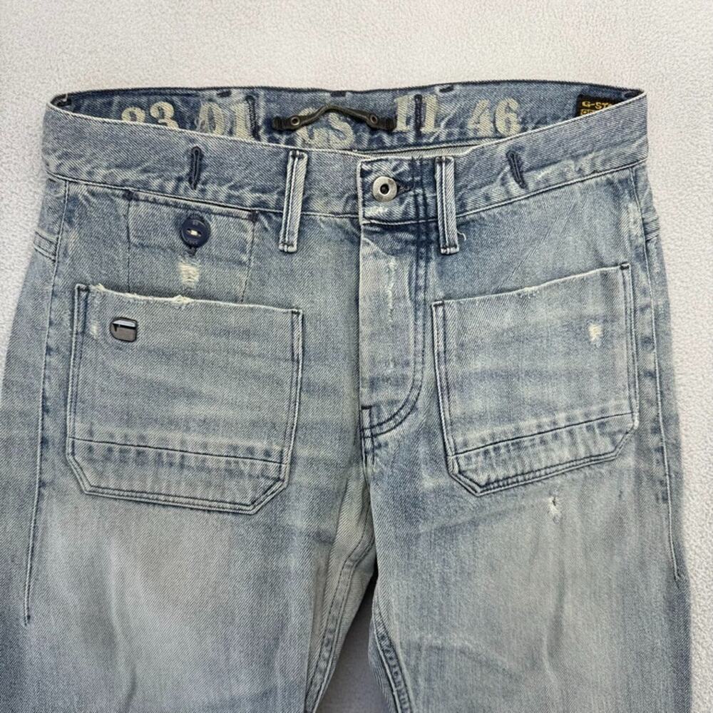 G Star Jeans Men's FITS 30x33 Blue Slim Straight Faded Light Vintage Y2k 2000s - Picture 4 of 12